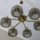Large brass and glass chandelier by Hans-Agne Jakobsson, Sweden 1960s