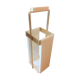 White lacquered wood and brass umbrella stand / vintage 60s-70s