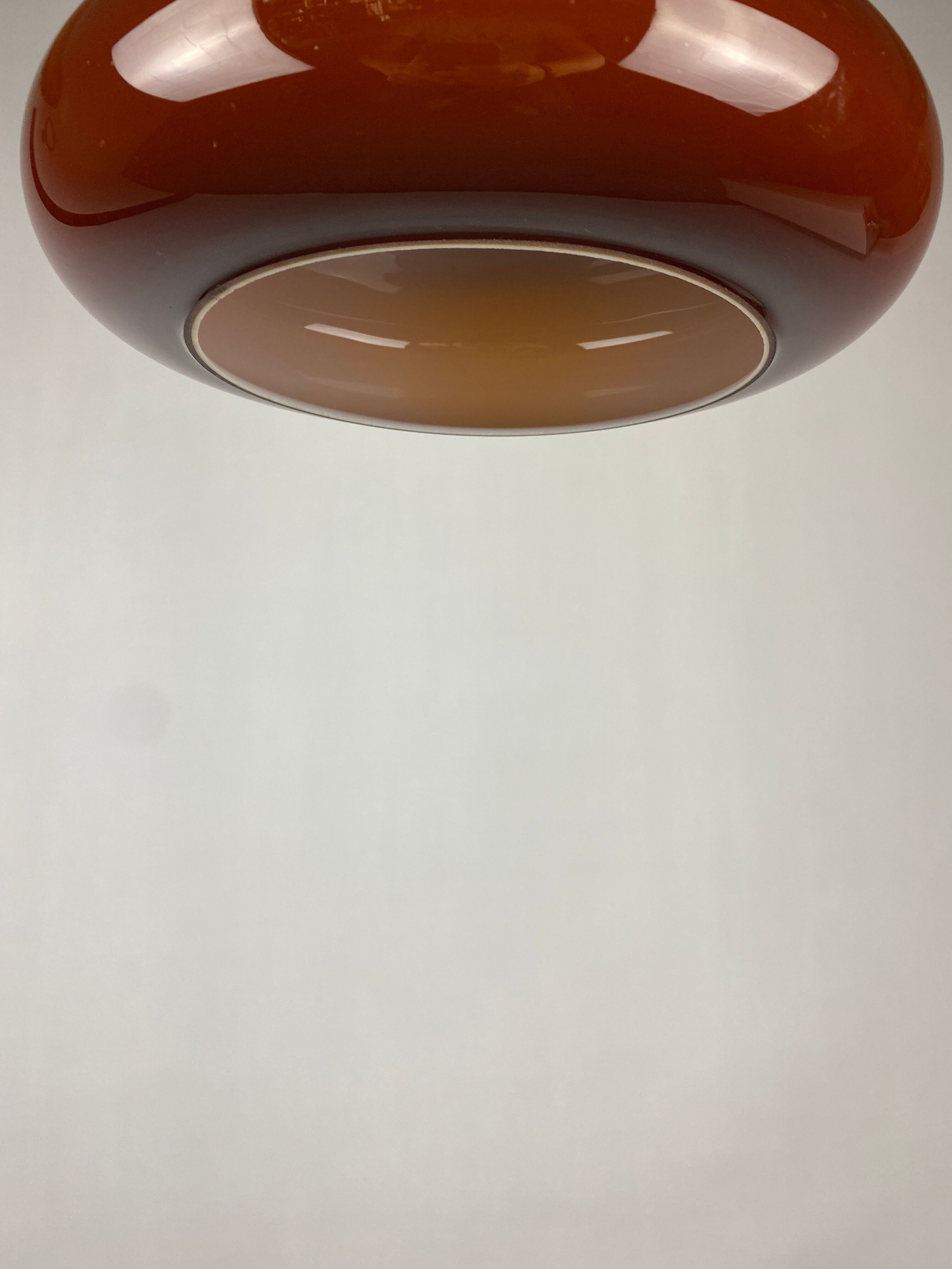 Brown glass pendant light 'AH 1' by Peill et Putzler