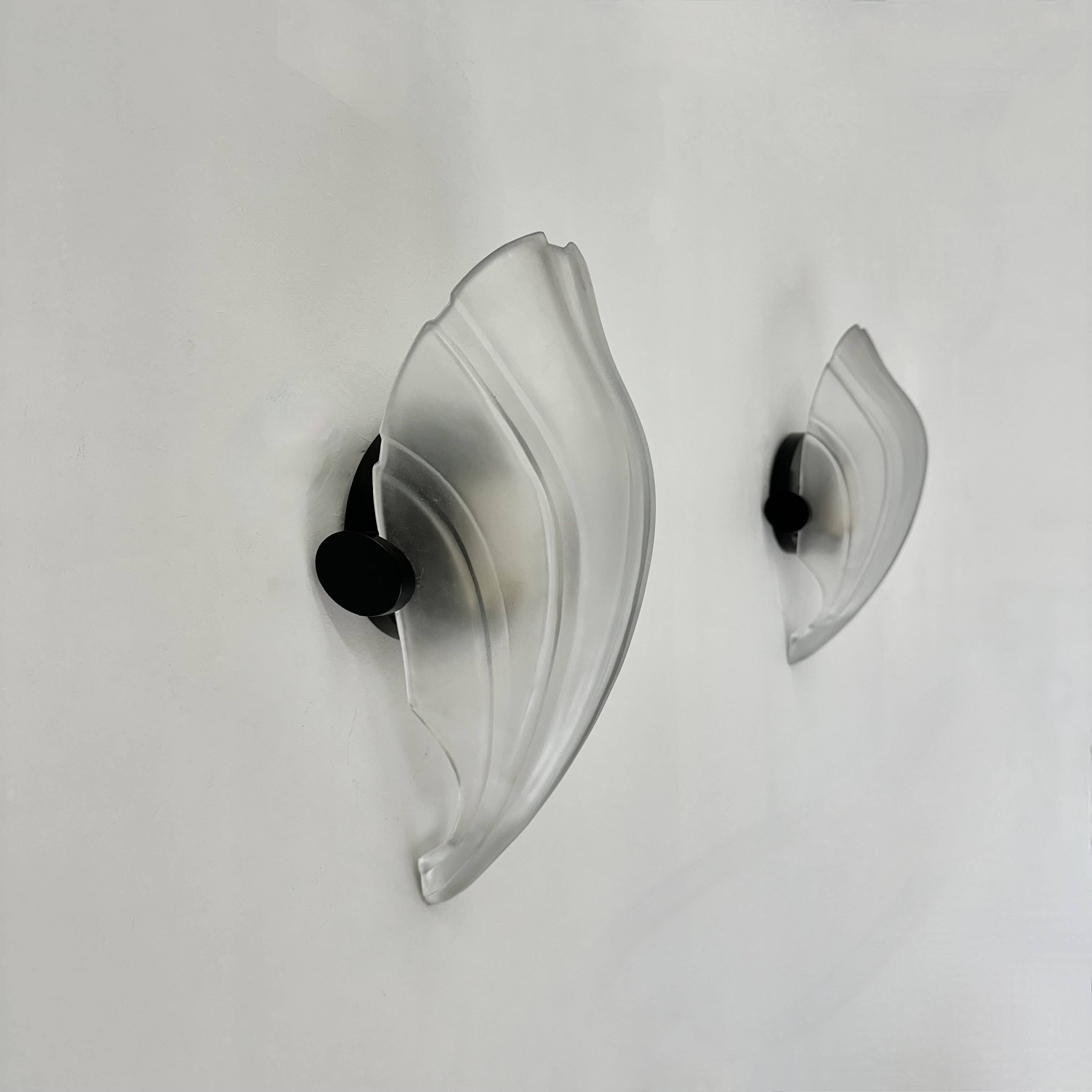 Pair of post modern shell wall lamps , 1980s
