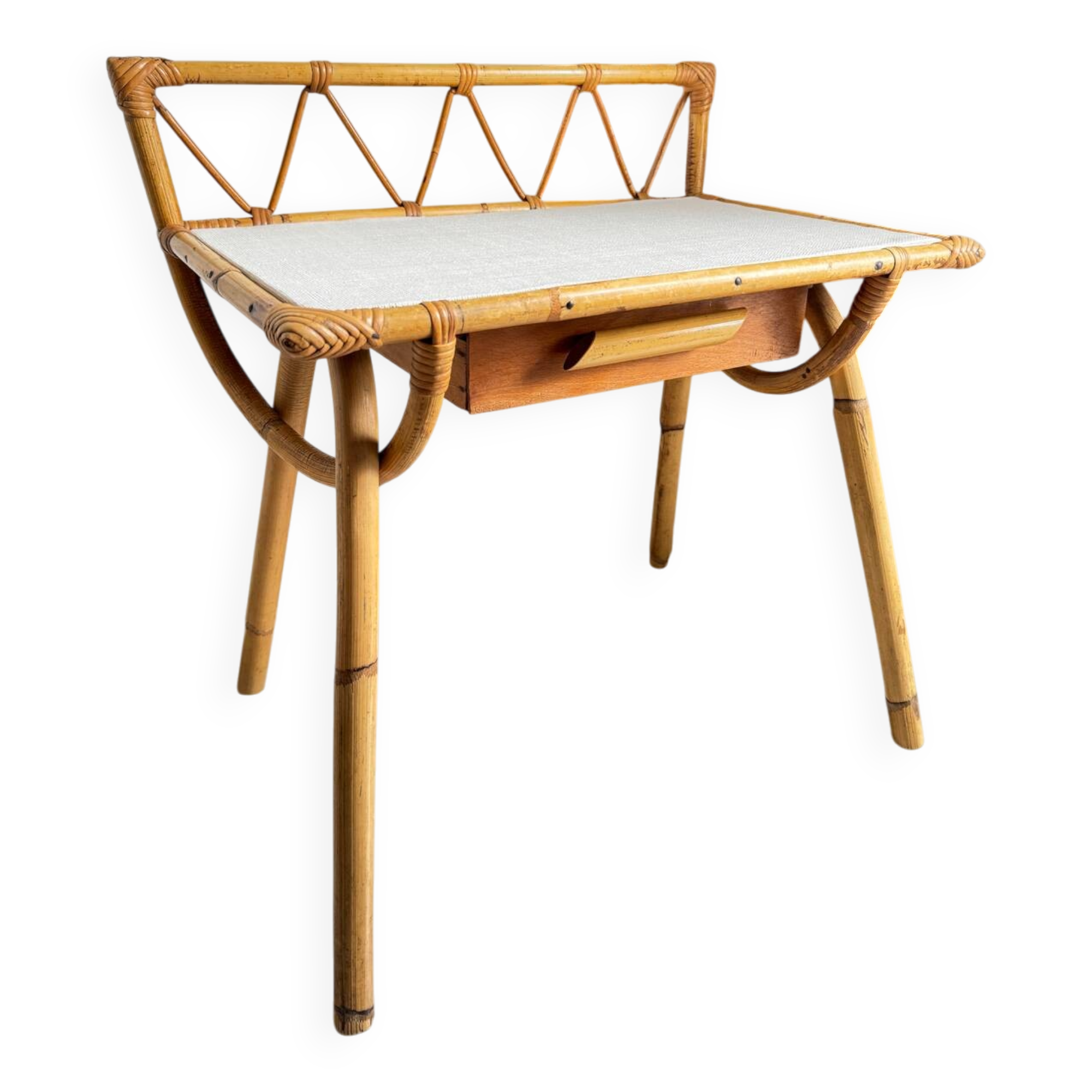 Vintage rattan side table