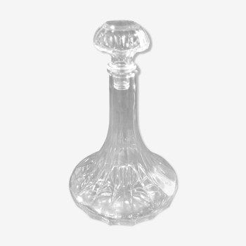 Vintage glass design carafe with cork
