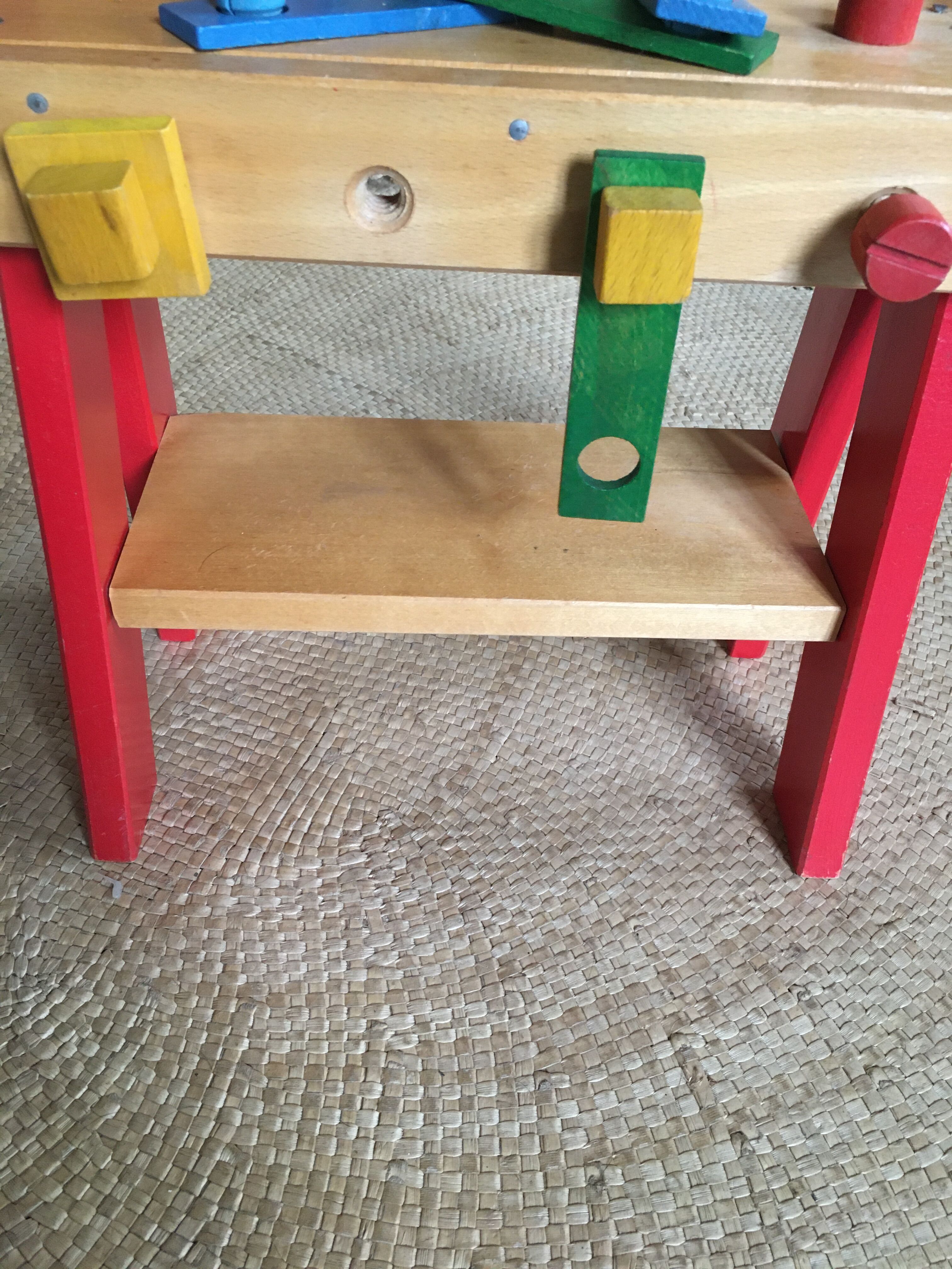 Children's wooden workbench