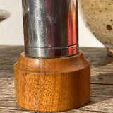 Peugeot pepper tree for Christofle in silver metal and vintage wood