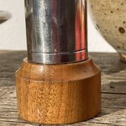 Peugeot pepper tree for Christofle in silver metal and vintage wood