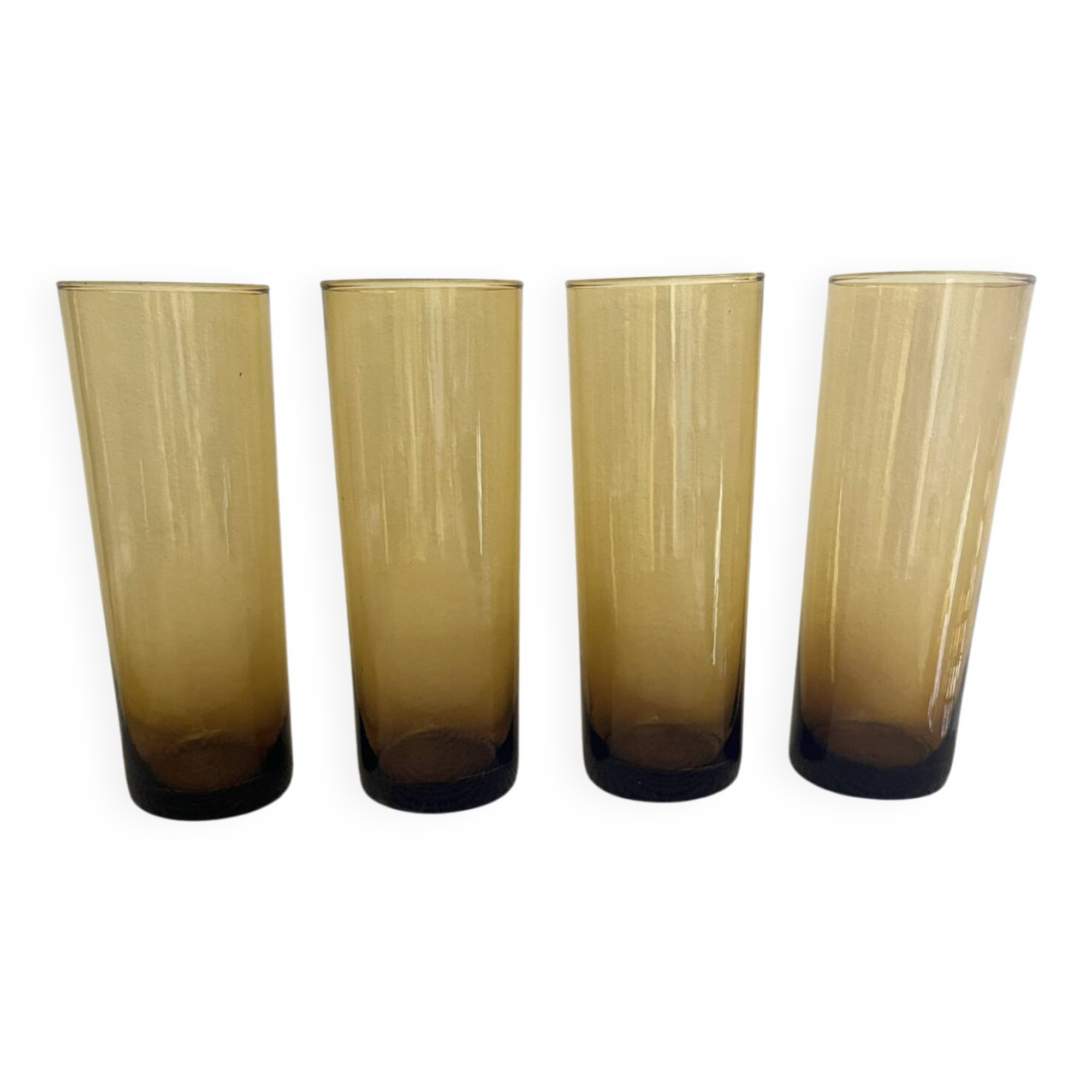 4 verres ambrés