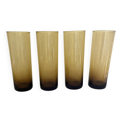 4 verres ambrés