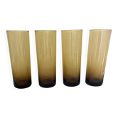 4 amber glasses