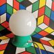 Vintage white opaline living room bedside desk lamp "Green"