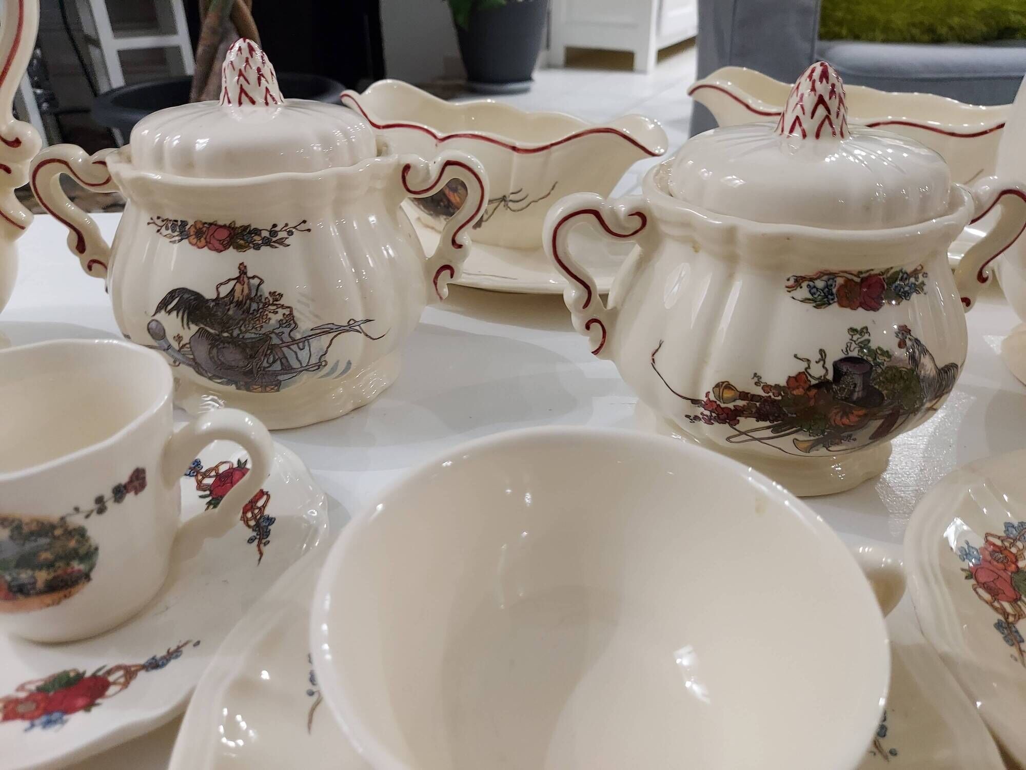 Table service 102 pieces Sarreguemines Obernai 1950s