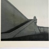 Original lithograph by alain le foll, fortifications, 1978