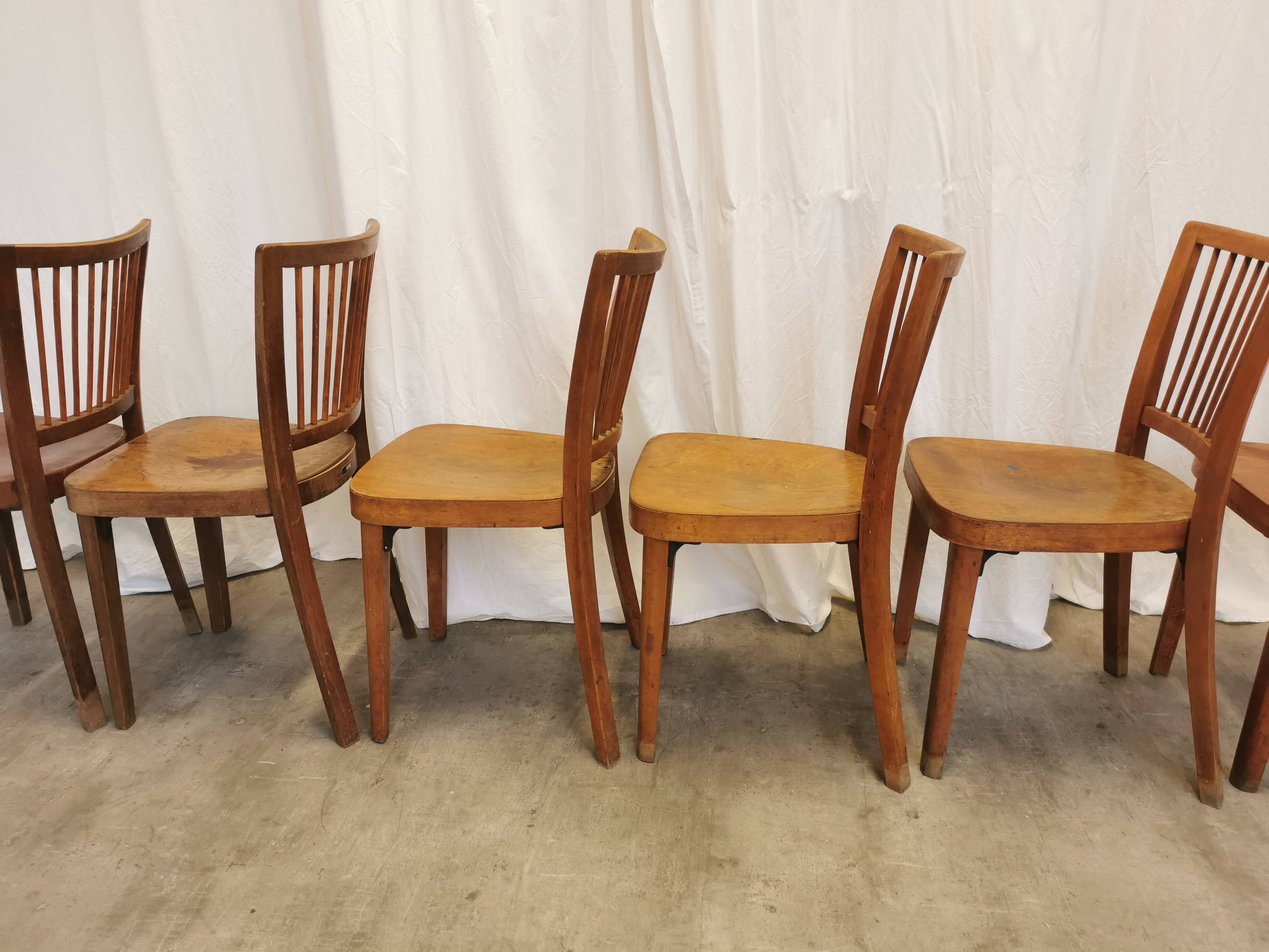 Vintage STOL Kamnik Wooden Dining Chair: 1960s Yugoslavia Bistro Style