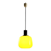 Suspension vintage en métal et verre design Italie 1960s