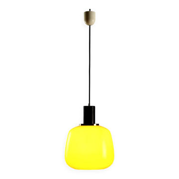 Vintage metal and glass pendant light design Italy 1960s