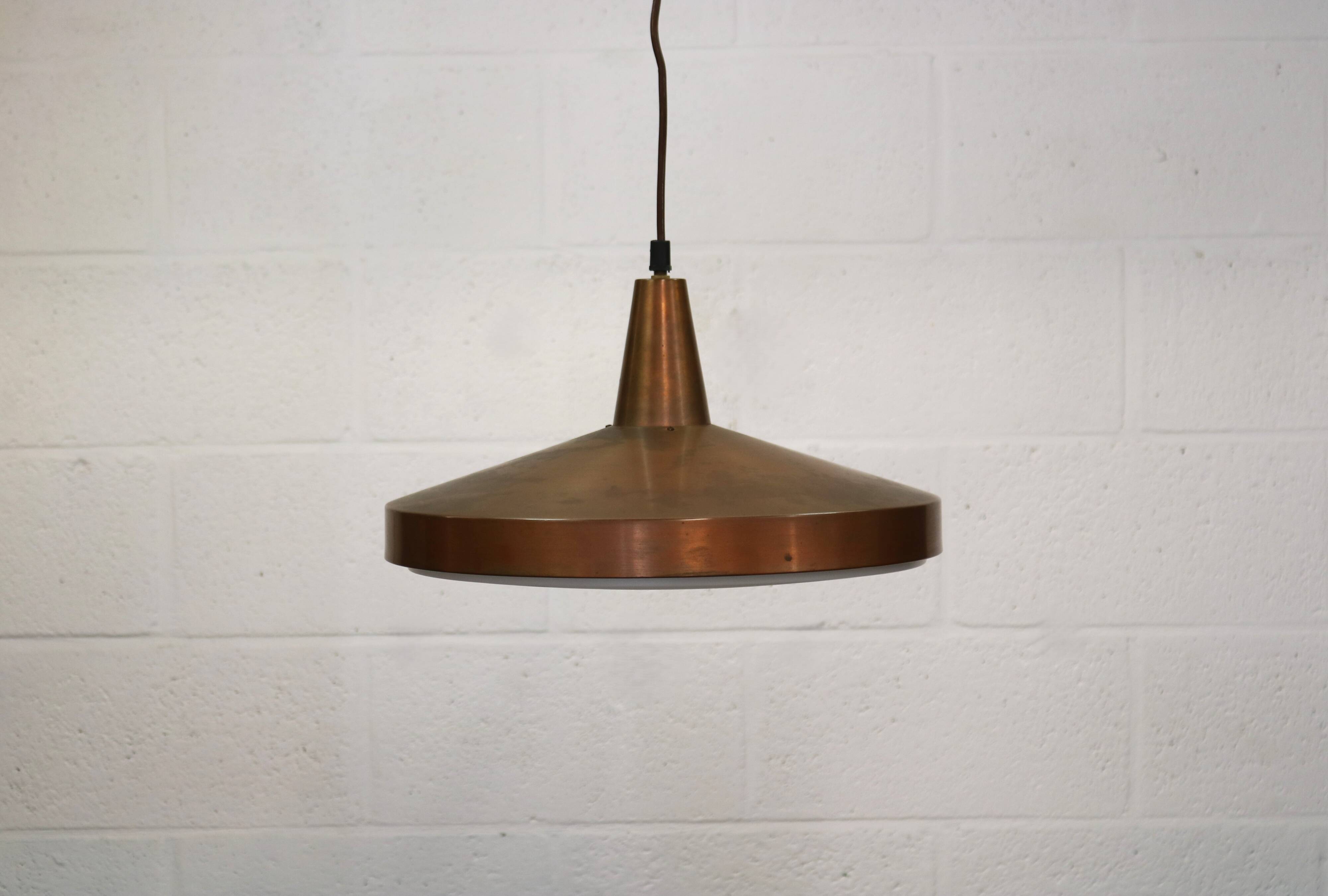 Vintage Copper Pendant Lamp: 1960s Scandinavian Design