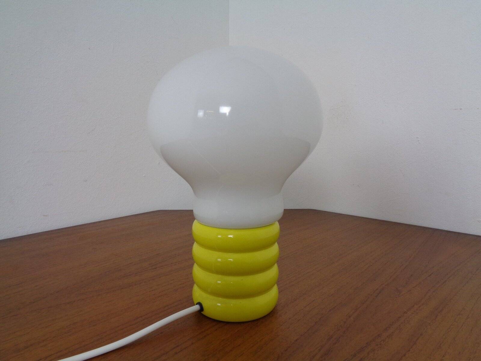 Yellow Opaline Glass Bulb Lamp by Ingo Maurer for M Design, 1960s