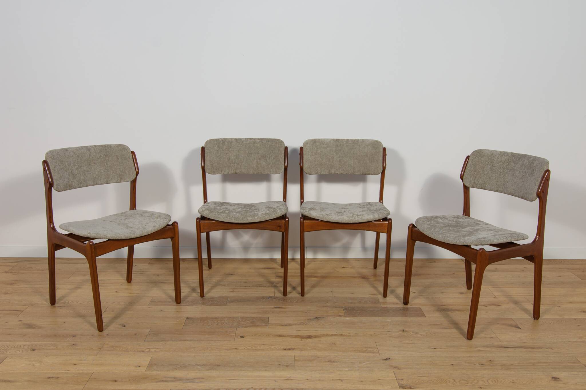 Mid-Century Model 49 Dining Chairs in Teak by Erik Buch for Odense Machine Gunning, 1960s, Set of 4