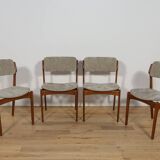 Mid-Century Model 49 Dining Chairs in Teak by Erik Buch for Odense Machine Gunning, 1960s, Set of 4