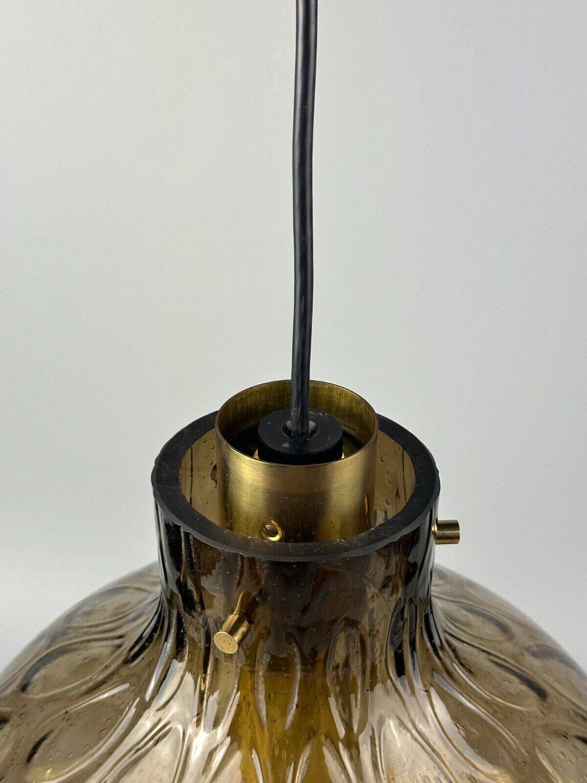 60s 70s ceiling lamp Glashütte Limburg Germany glass & brass Space Age