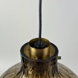 60s 70s ceiling lamp Glashütte Limburg Germany glass & brass Space Age