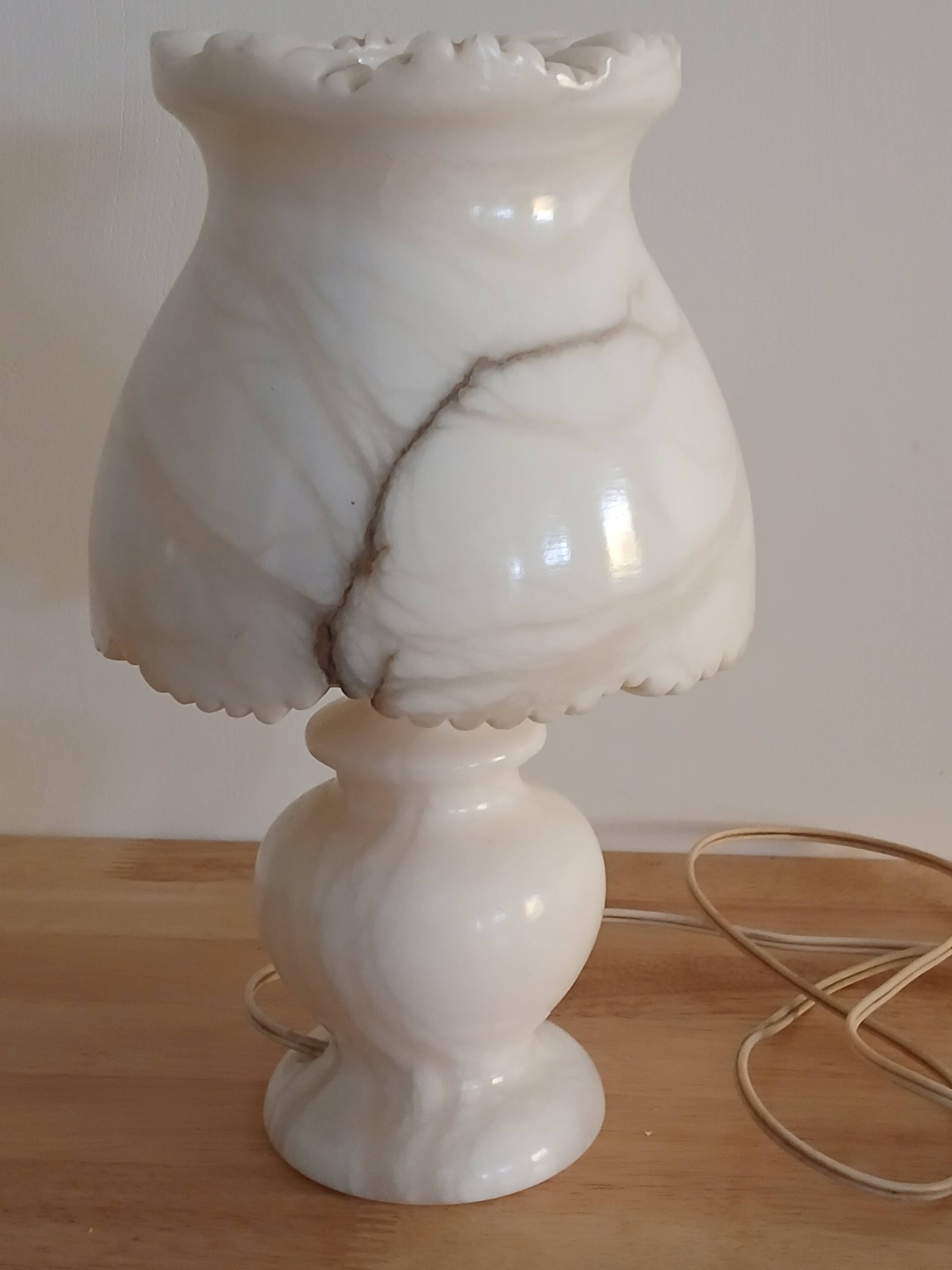 vintage alabaster marble lamp from the 50s-60s