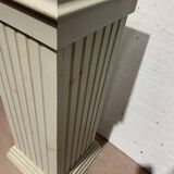 Square presentation column in patinated beech, 20th century