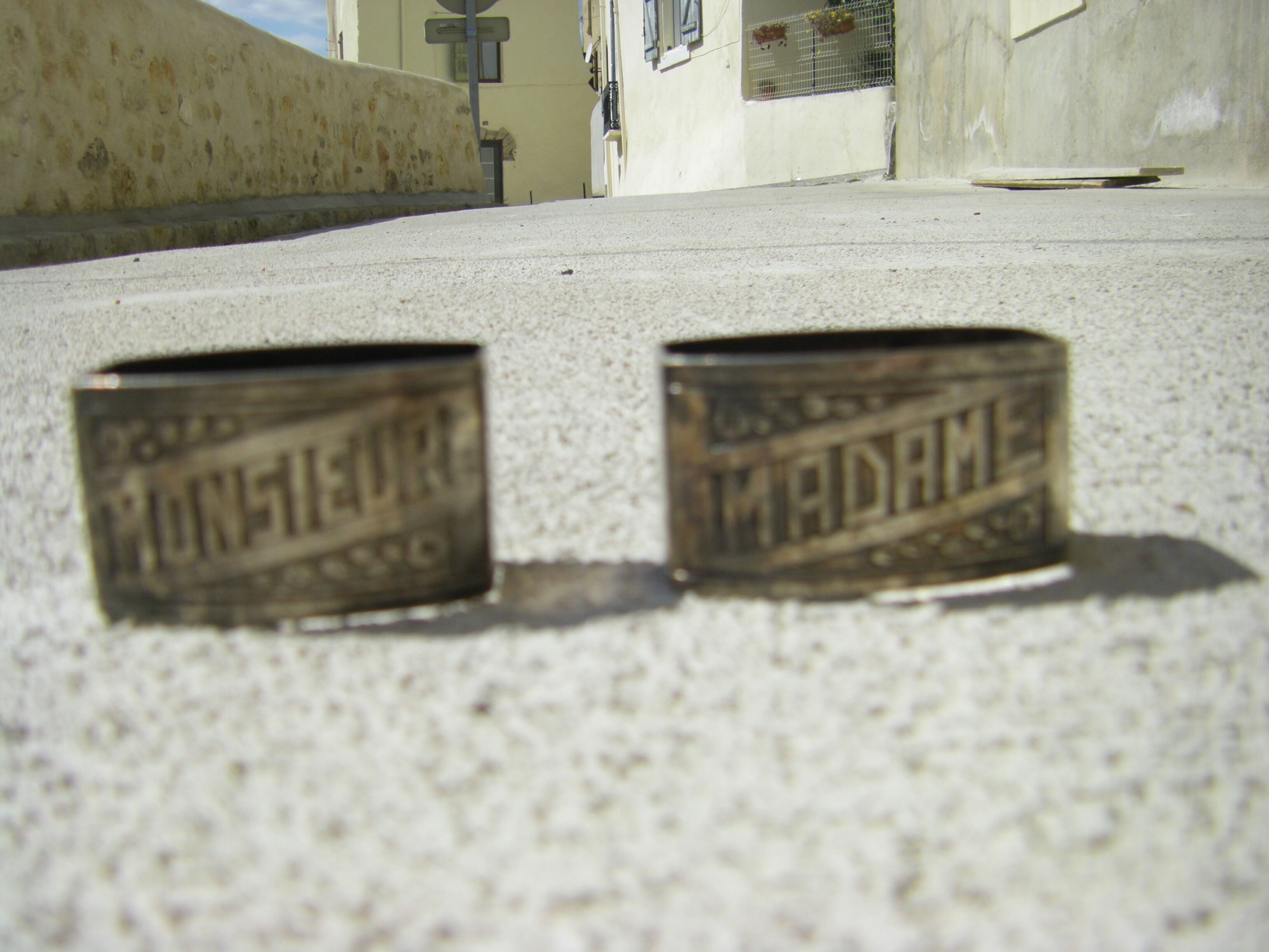 Pair of art deco towel rings