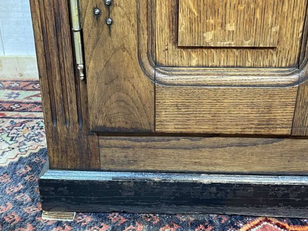 Glacière début XXème en chêne et dessus marbre