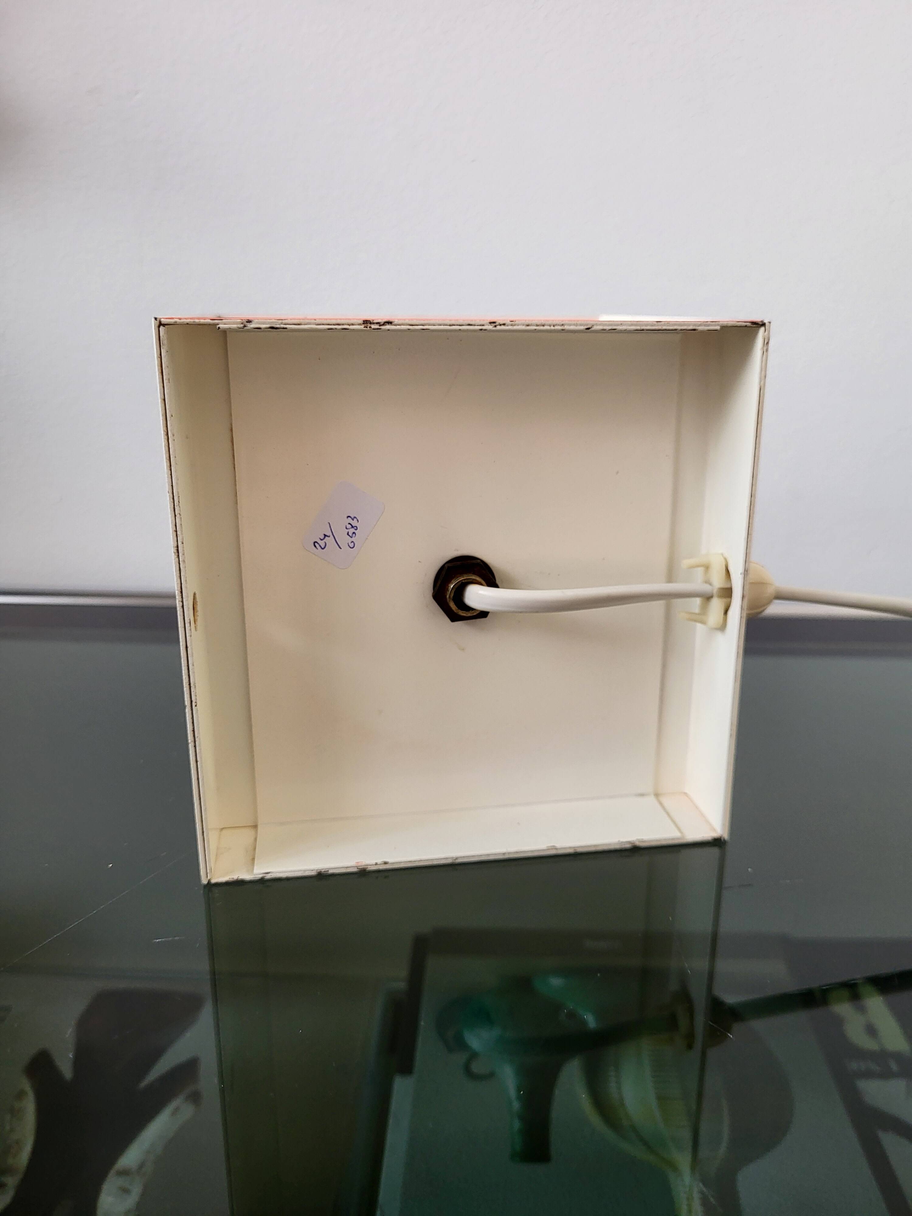 Lampe tafel « cube » de l'ère spatiale, Anvia, Johannes Joseph Maria (Jan) Hoogervorst