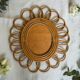 Rattan flower mirror