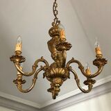 Antique Louis XVI style bronze chandelier, French