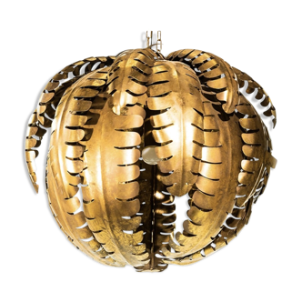 Lustre palmier métal doré 70