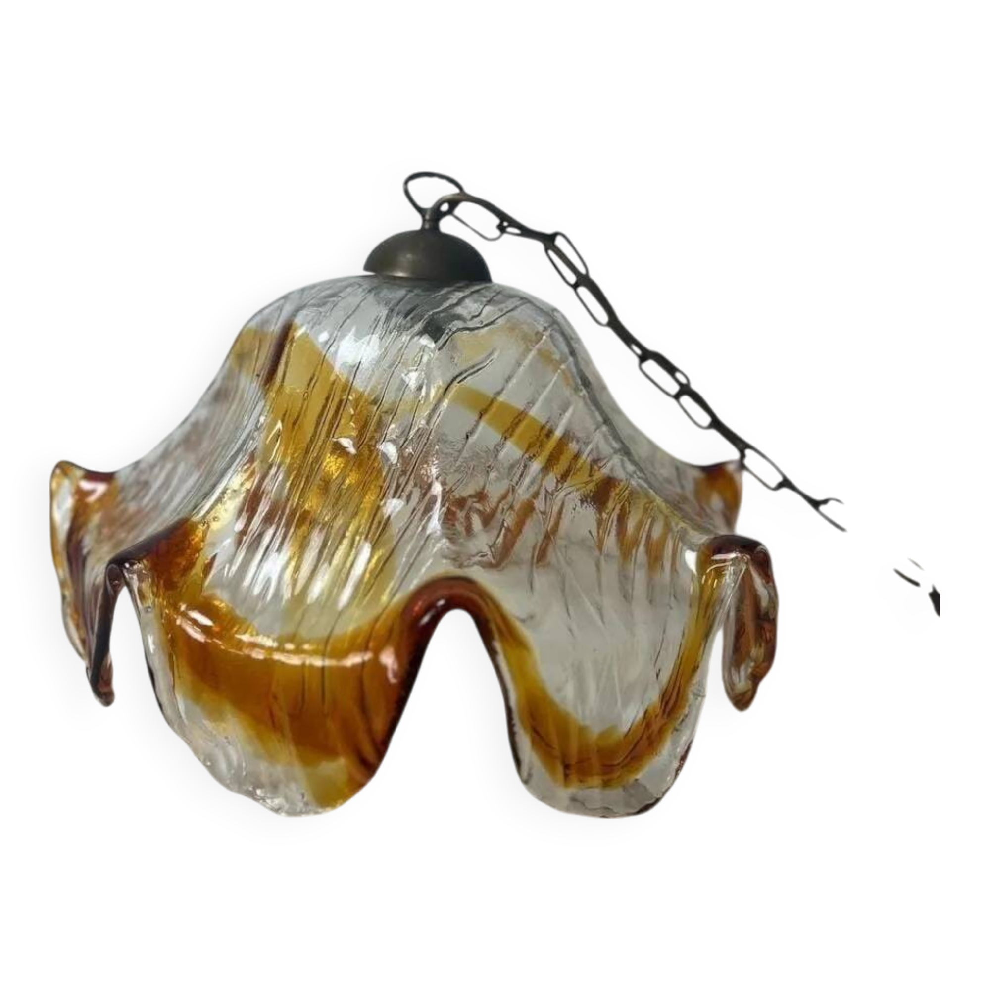 VINTAGE MURANO GLASS CHANDELIER / PENDANT LAMP FROM THE 70S