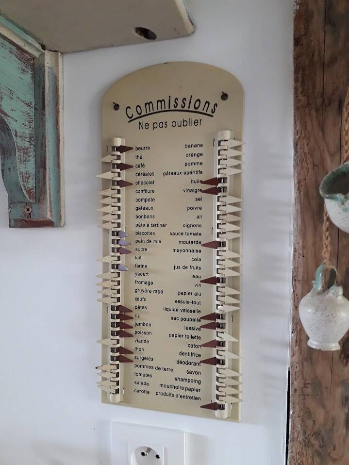 Vintage metal grocery list