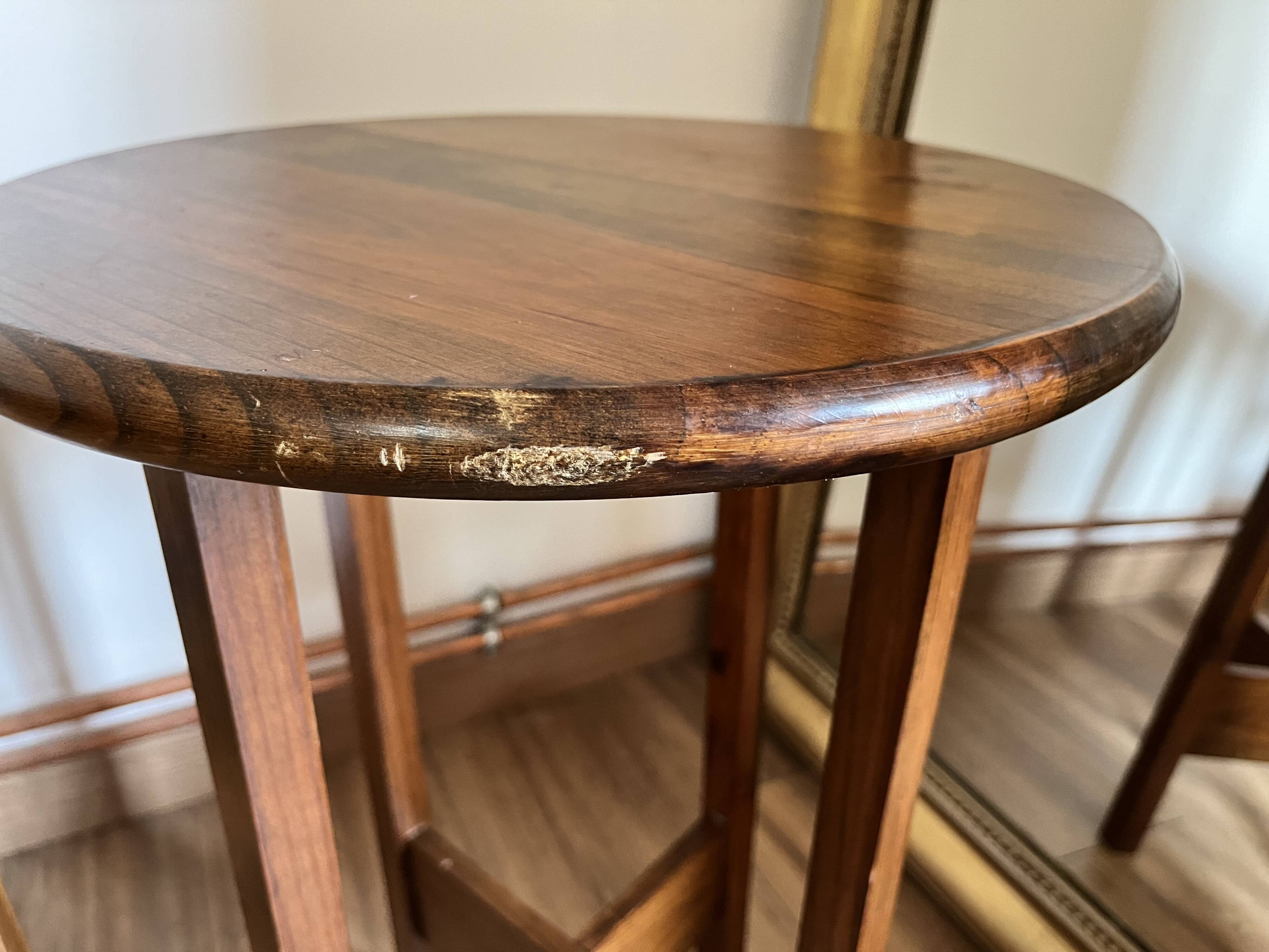 Wooden pedestal table