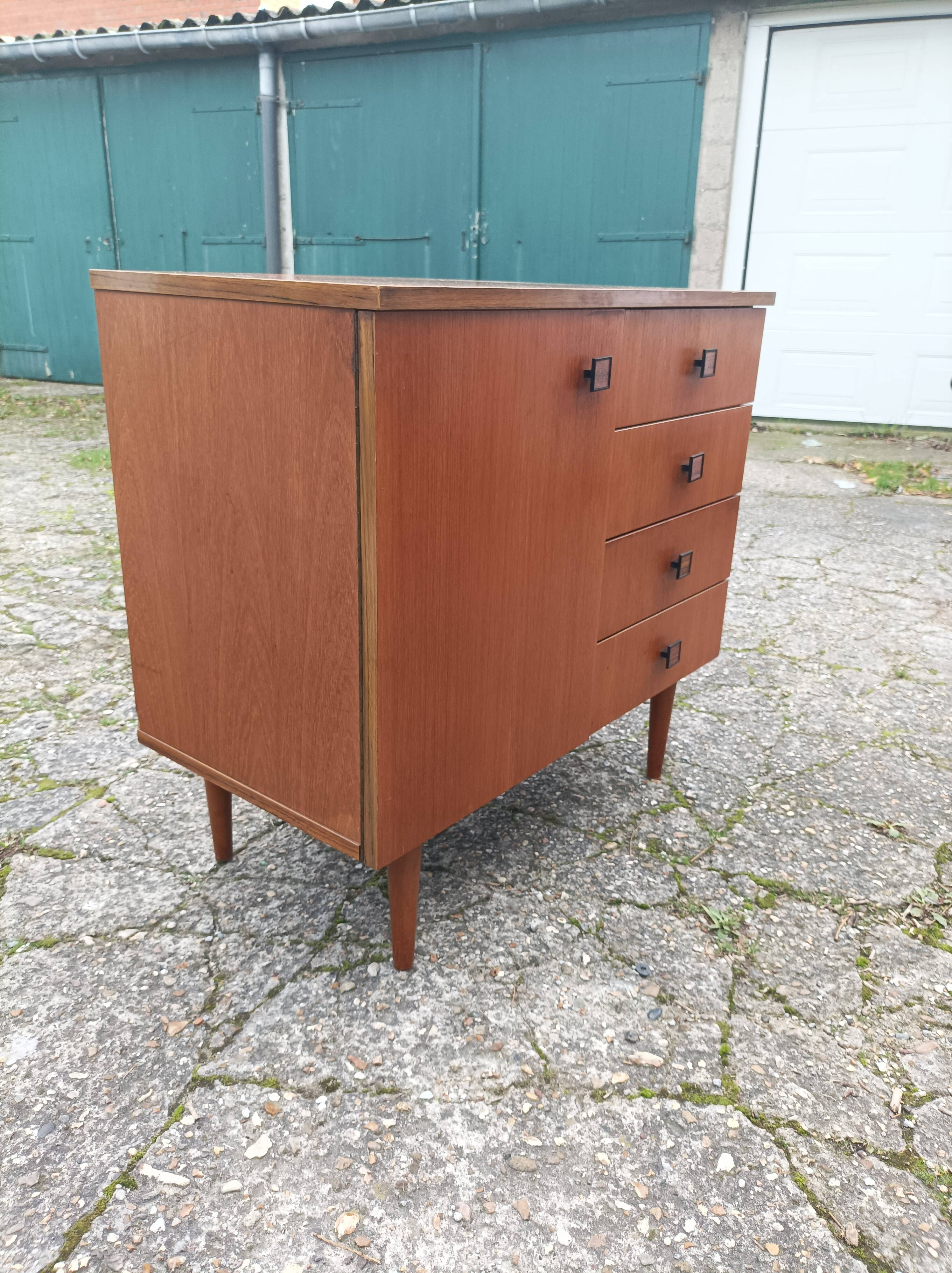 Meuble commode bois teck scandinave vintage