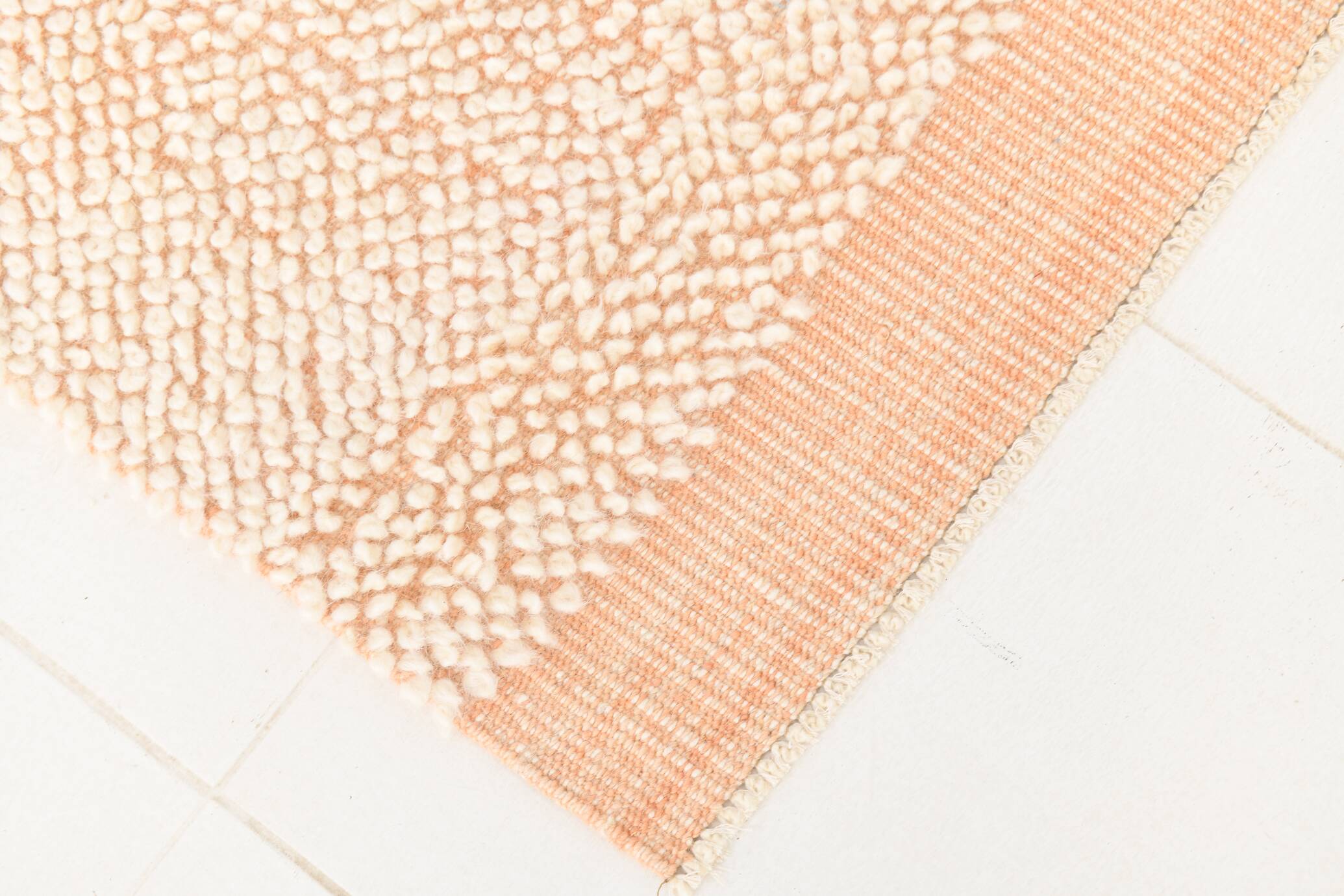 6x10 Pale Salmon Beige Handmade Contemporary Vintage Rug