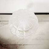 Table lamp with glass check pattern