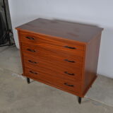 Teak chest of drawers and metal feet