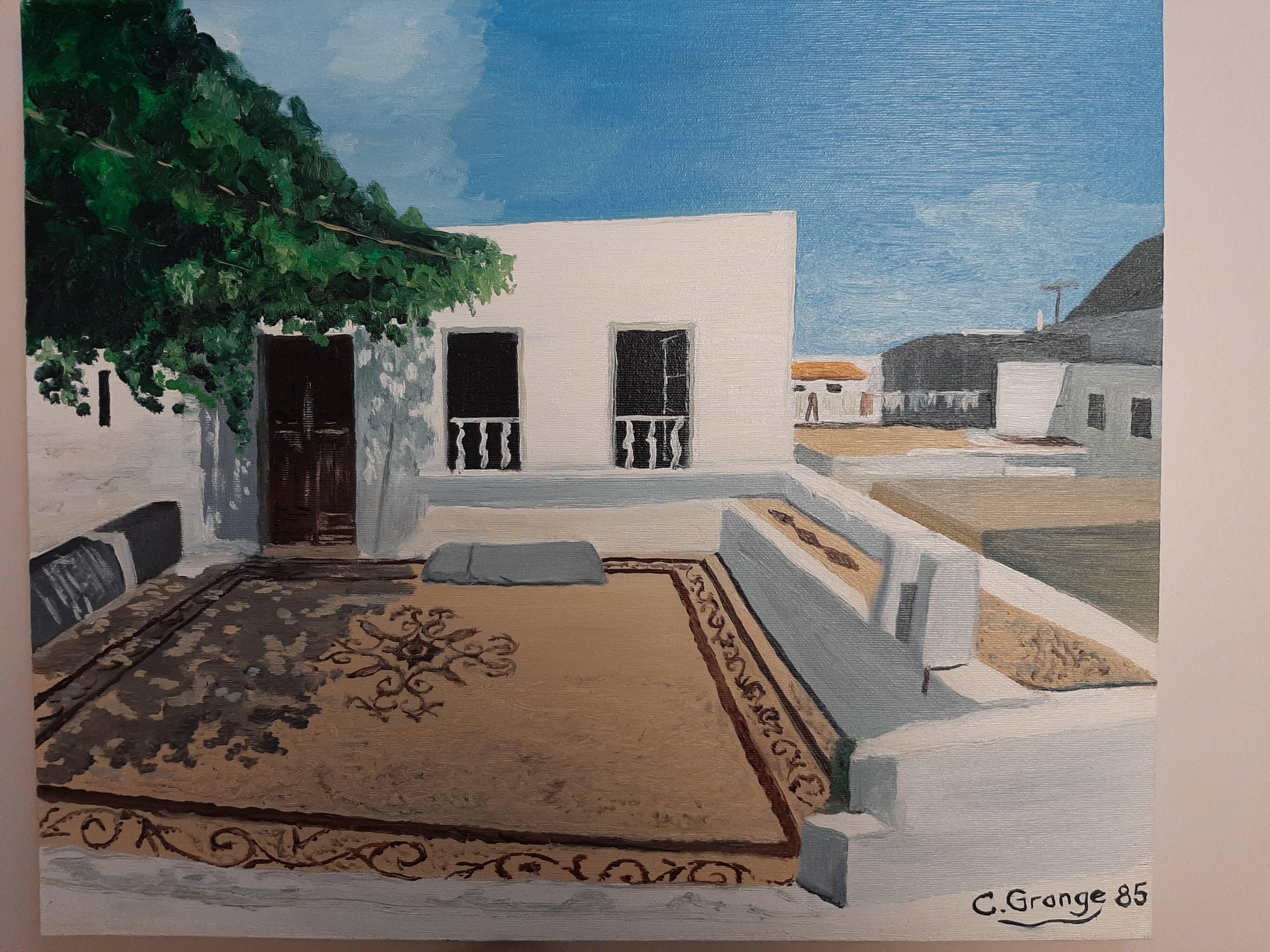 Oil on canvas "Small house in the Cyclades"