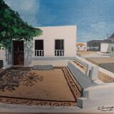 Oil on canvas" Little house in the Cyclades"