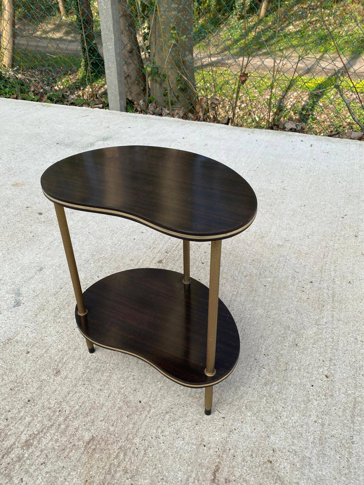 Double-top bedside table in golden rosewood