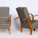 Art Deco Walnut Reclining Chairs, Czechia, 1930s, Set of 2