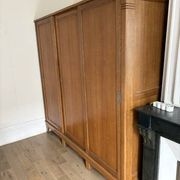 Large vintage Scandinavian wardrobe with 3 sliding doors.