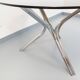 Vintage dining table in smoked glass plexiglass and chrome metal.