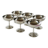 Ensemble de 6 coupes en inox à pieds fin, Design, 1970