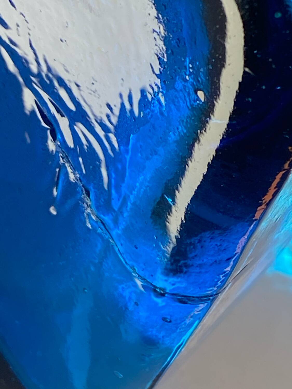 Blue glass vase, 1960s, Gunther Lambert