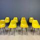Mid-century fiberglass Coccinelle chairs by Rene Jean Caillette, 1950s - set of 8