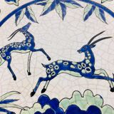 Plat vintage céramique emaux keralouve style art deco dlg catteau
