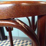 Pair of curved wooden cannese bar stools